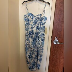 Floral Blue and White Dress
